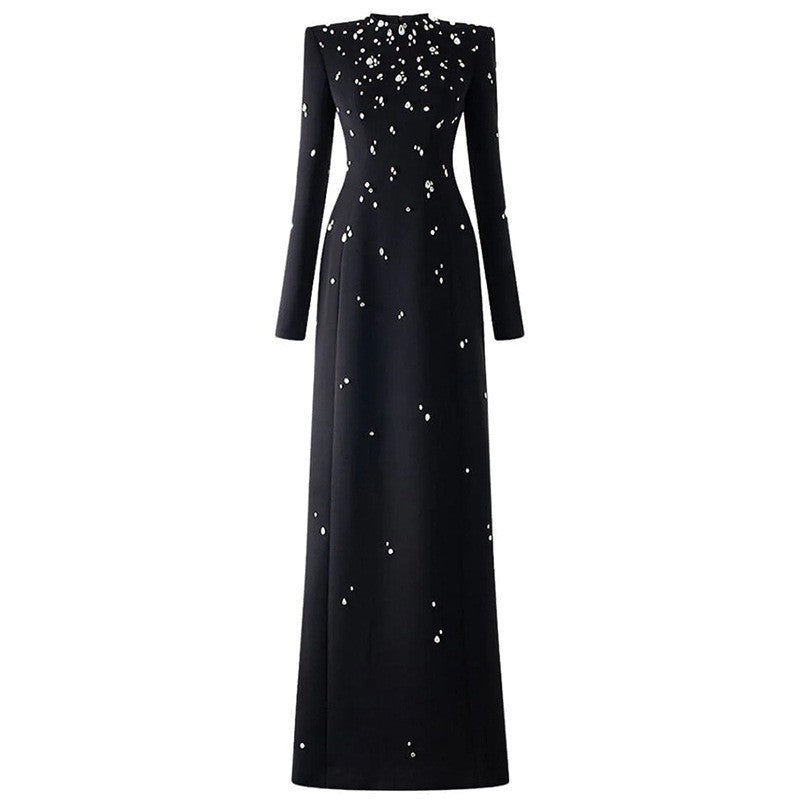 Elegant Sophisticated Long-sleeve Maxi Dress