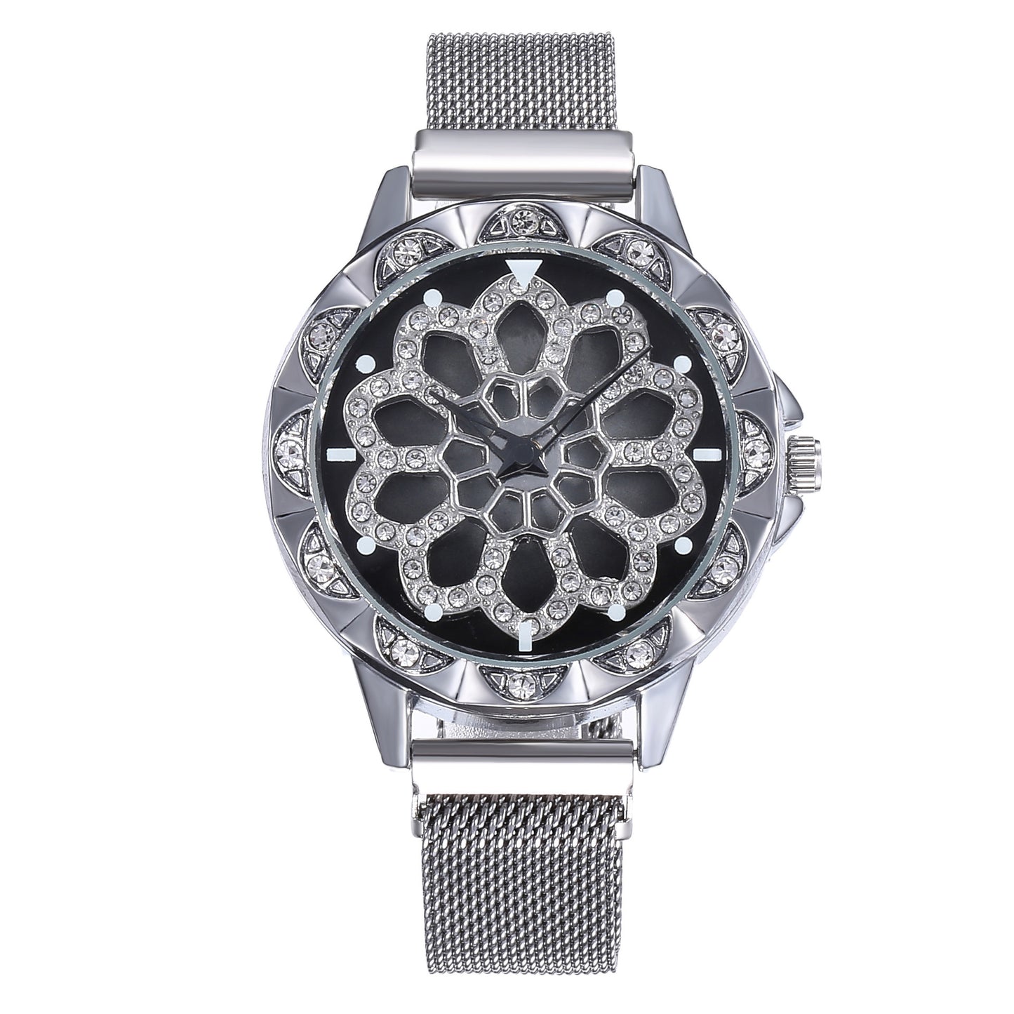 Time to run ladies magnet buckle quartz