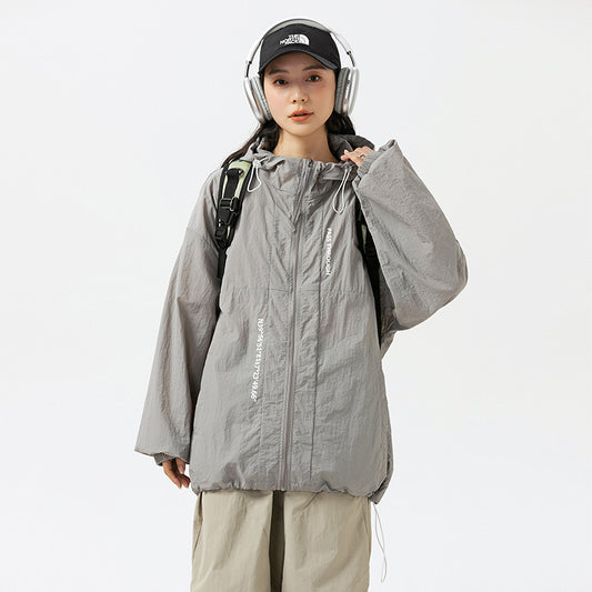 Printed Thin And All-matching UPF50 Sun-protective Clothing Hooded Couple