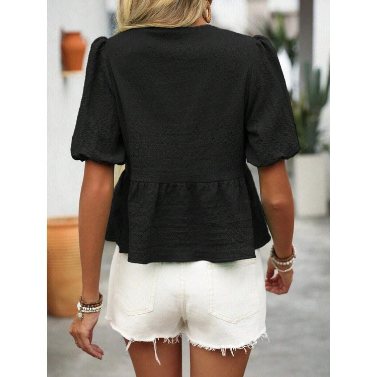 Women's Fashion Casual Solid Color Shirt