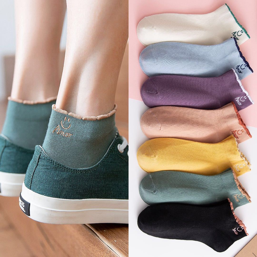 Summer Thin Shallow Mouth Boat Socks Ladies Cotton Socks