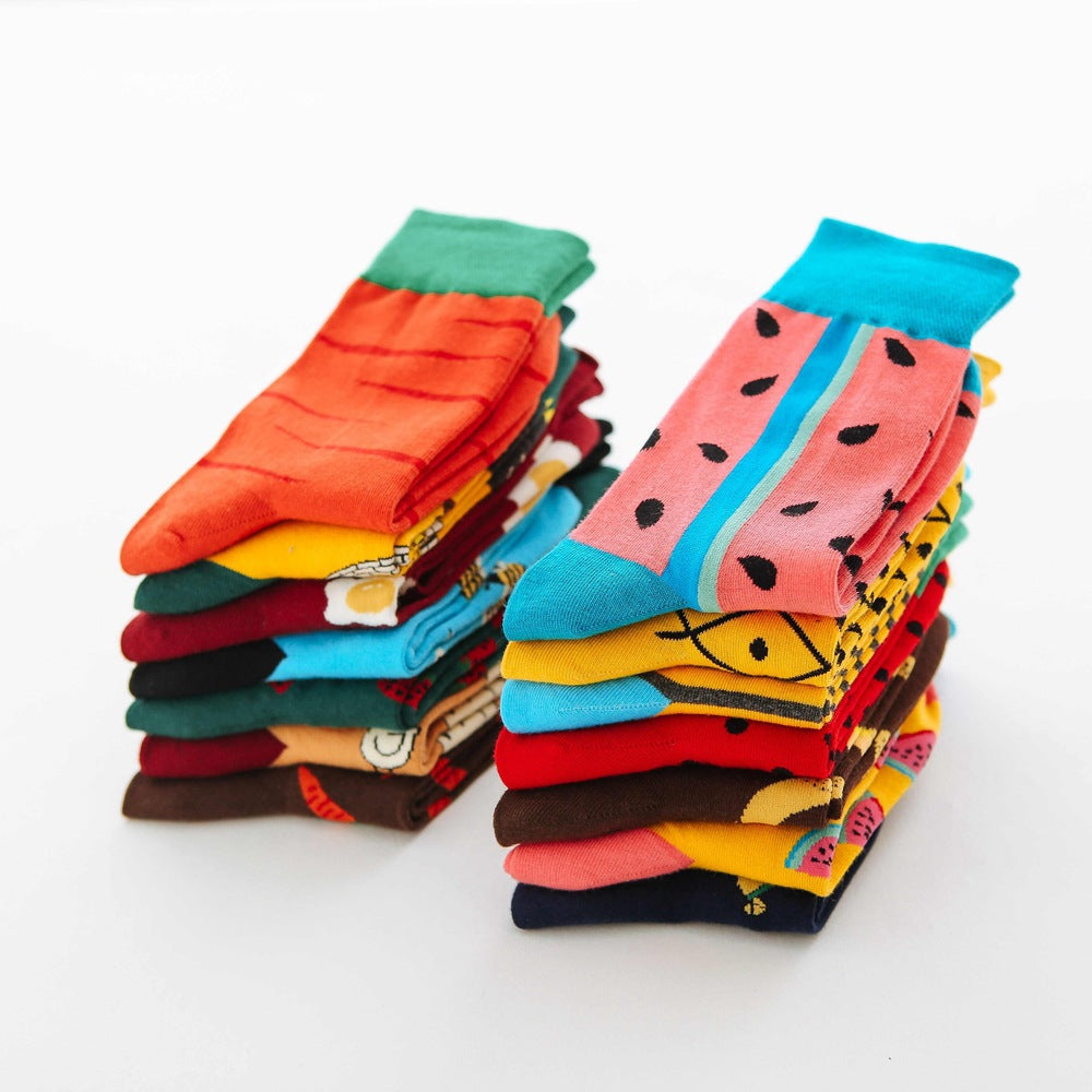 Fruit tube women's socks Jacquard cartoon Japanese women's socks