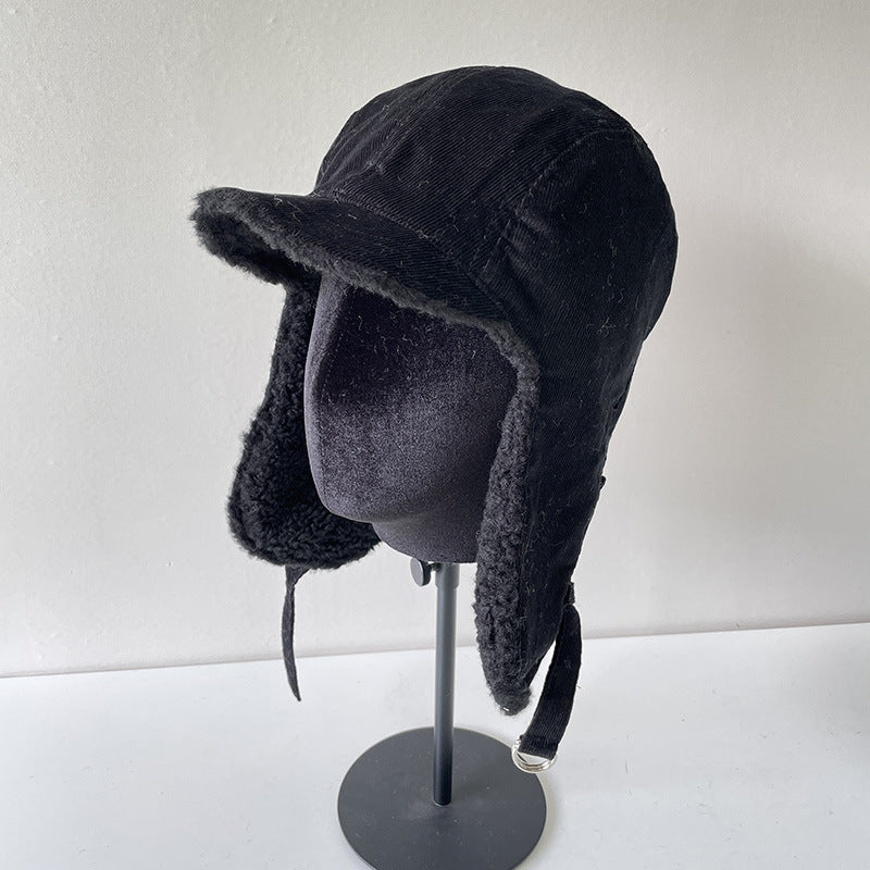 Ear Protector Corduroy Fleece Aviator Hat