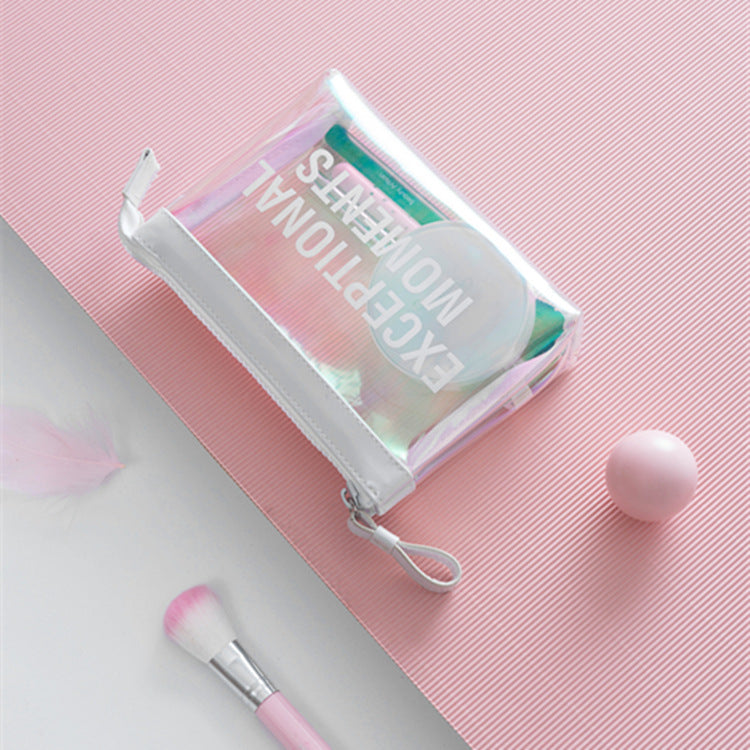 Laser Transparent Small-size Cosmetic Bag Women's Cute Travel Waterproof Wash Bag Portable Storage Large Capacity