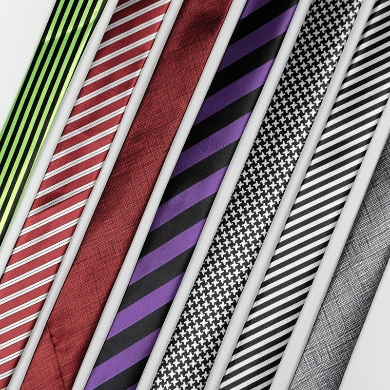 Polyester Knitted Striped Tie Women Matching Shirt