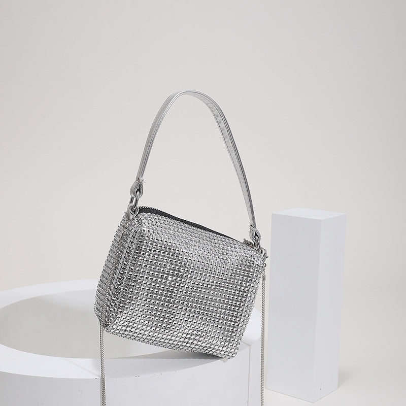 Dame håndtaske med rhinsten, ny mode kæde skulder-/crossbody-taske