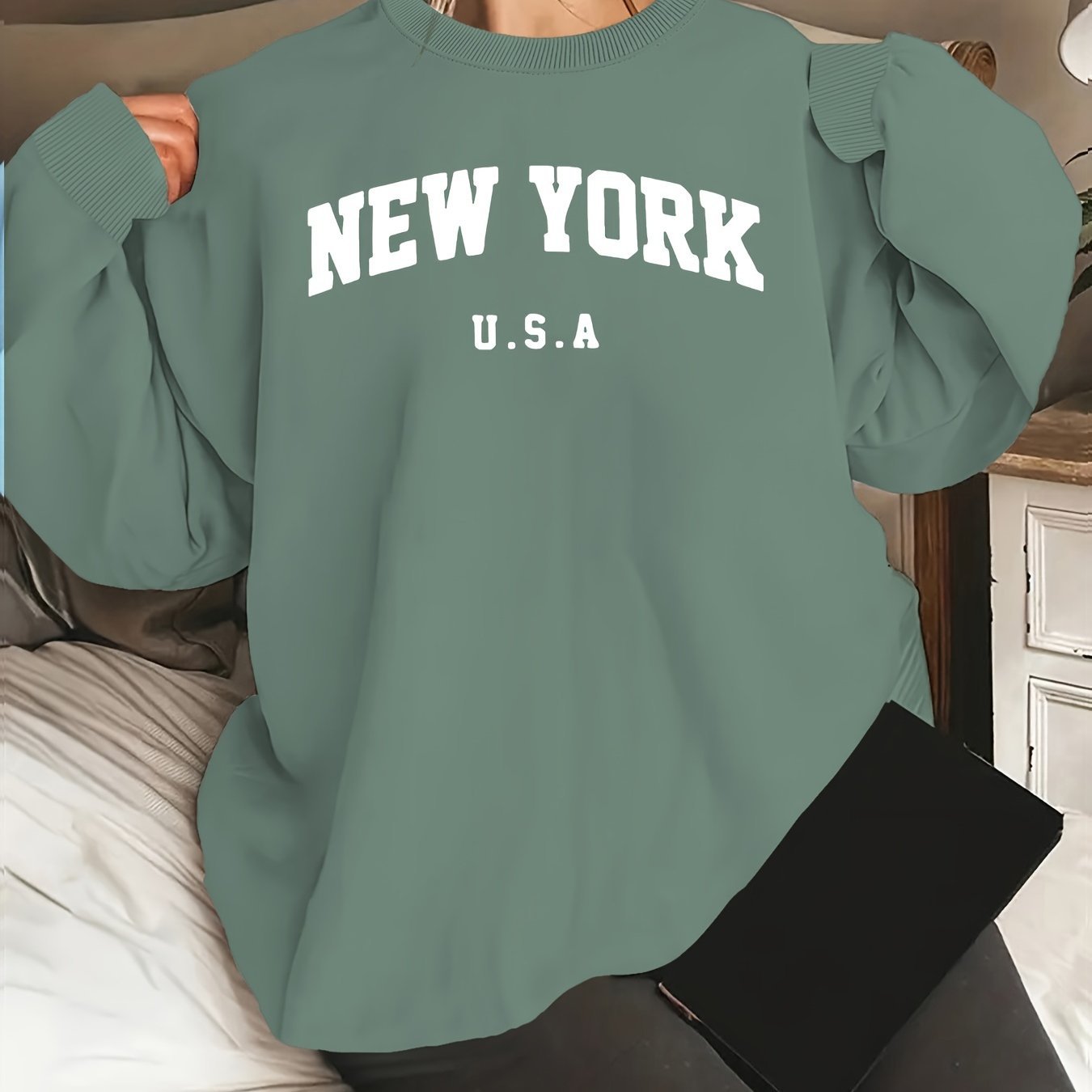Hooded Sweatshirt Casual Long Sleeve Round Neck Women