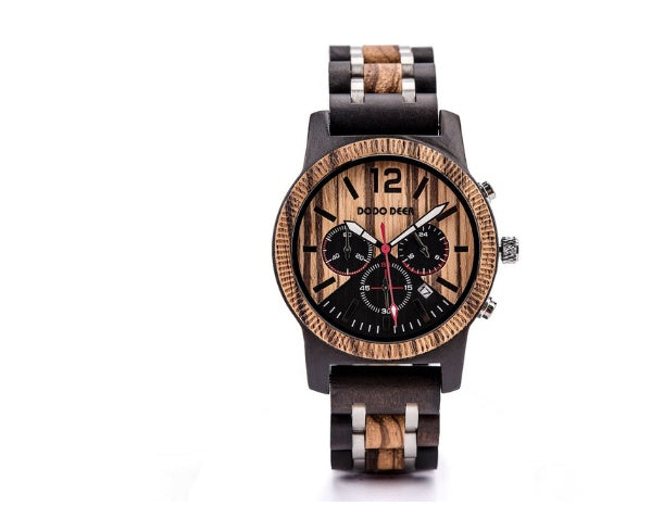 Men's casual wooden watch