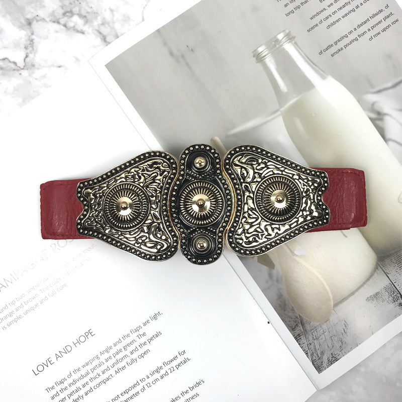 European And American Catwalk Dress Big Belt
