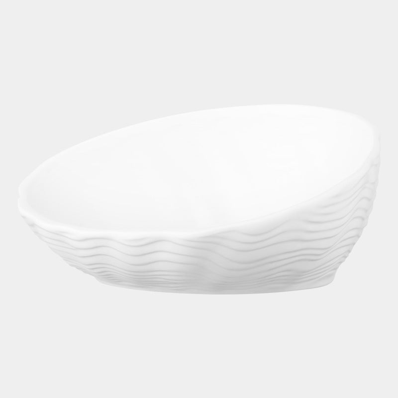 Ceramic neck cat bowl with oblique mouth