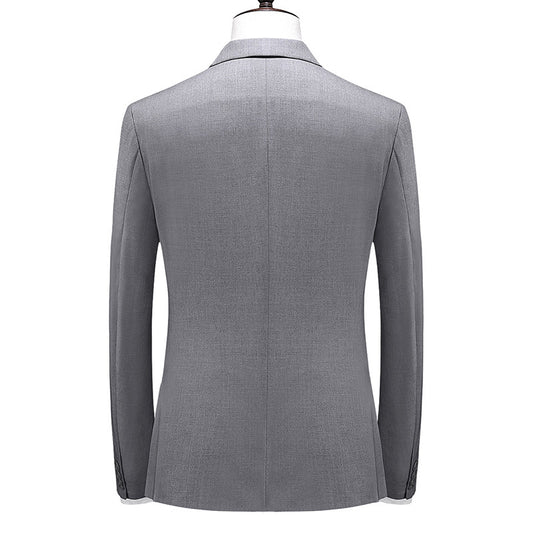 Men's Slim-fit Solid Color Double-row Two-button Suit