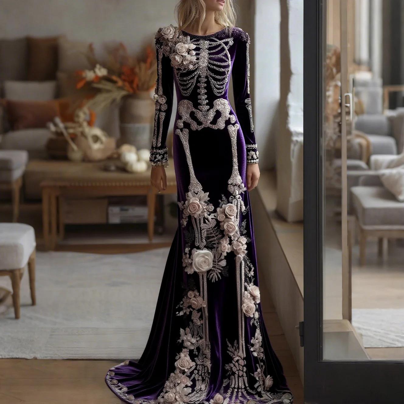 Elegant Long Dress For European And American Socialites For Halloween