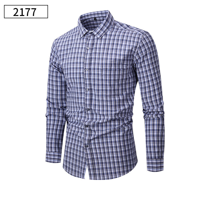 Men's Thin Flowy Plaid Shirts For Summer And Autumn