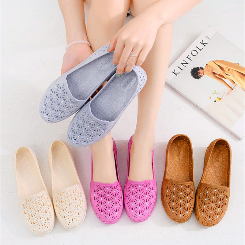 Women's flat hollow sandals