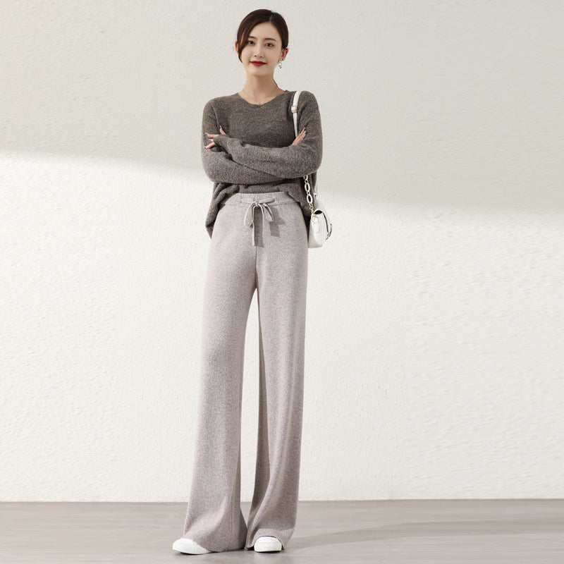 Women's Fashionable Cashmere Knitted Wide-leg Pants