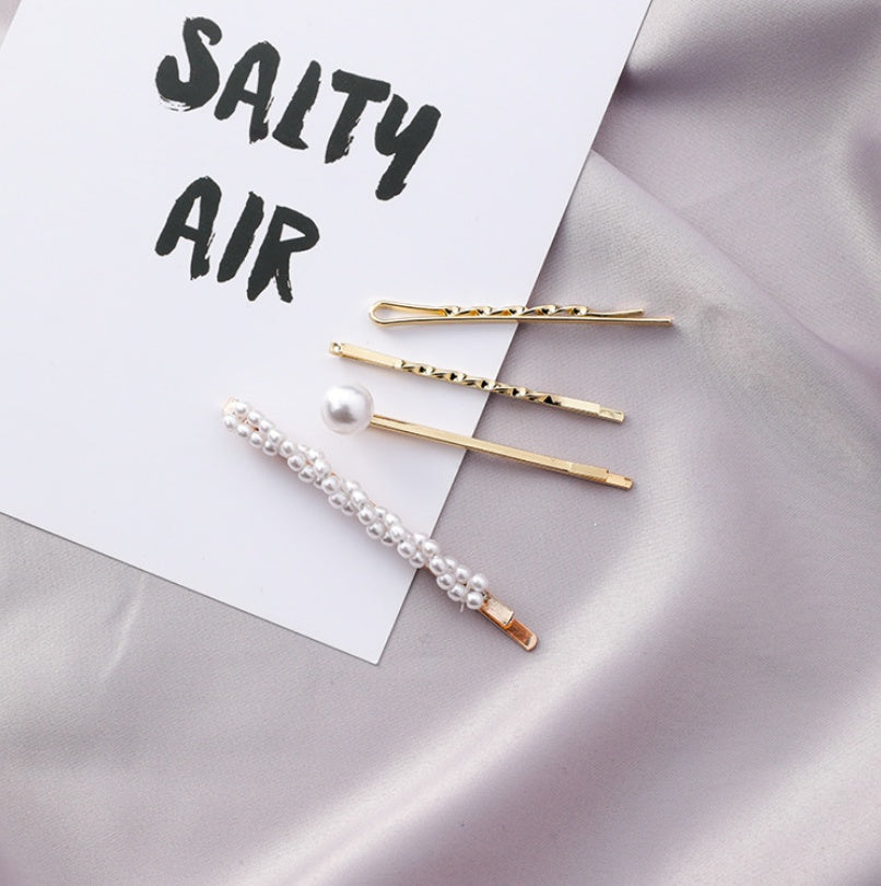 Retro pearl hairpin hairpin card clip girl bangs clip