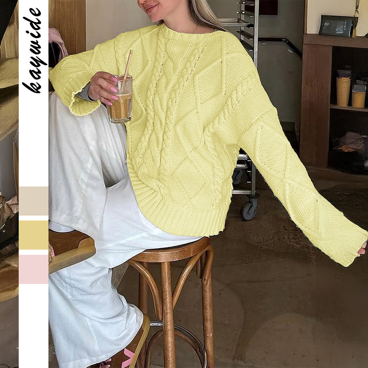 Casual Simple Wool Long Sleeve Women's Sweater
