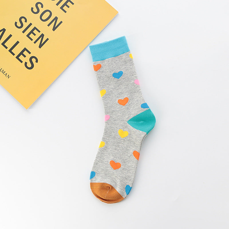 Women's Autumn And Winter Colorful Love Long Socks