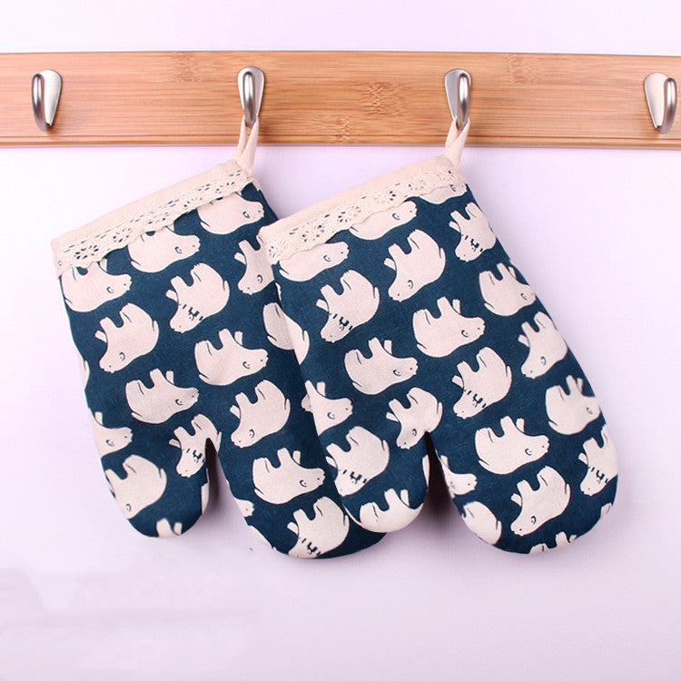 Thickened microwave oven gloves