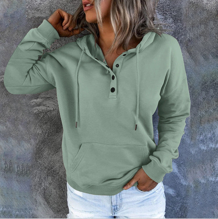 Loose-fitting Casual Long-sleeve Hoodie With A Drawstring And Pockets