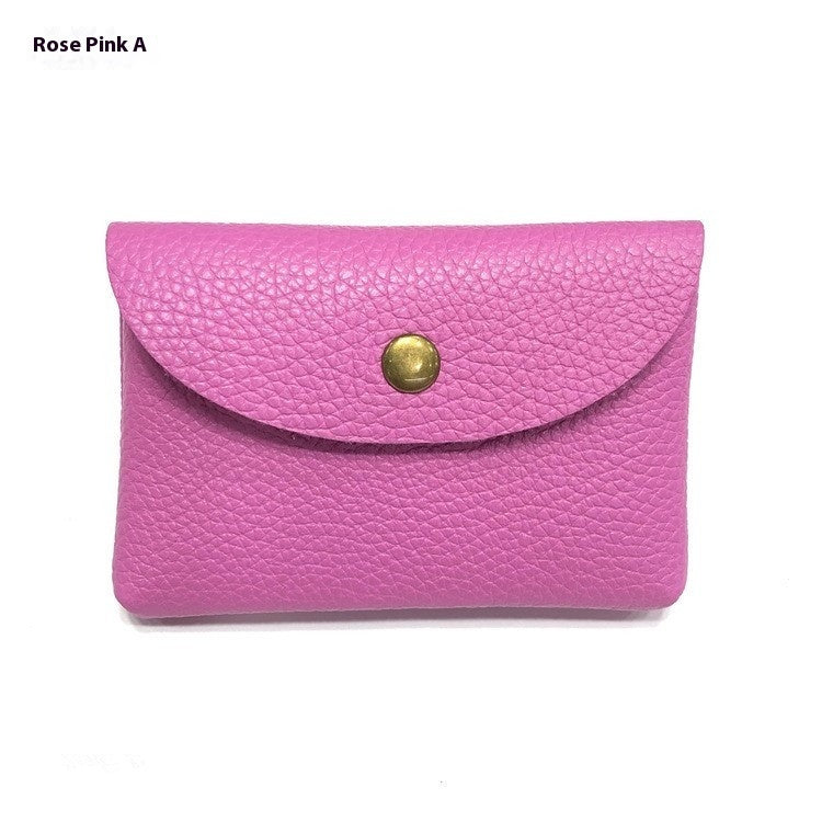First Layer Cattlehide Leather Fashion Hidden Hook Coin Pocket Card Holder Mini-Portable