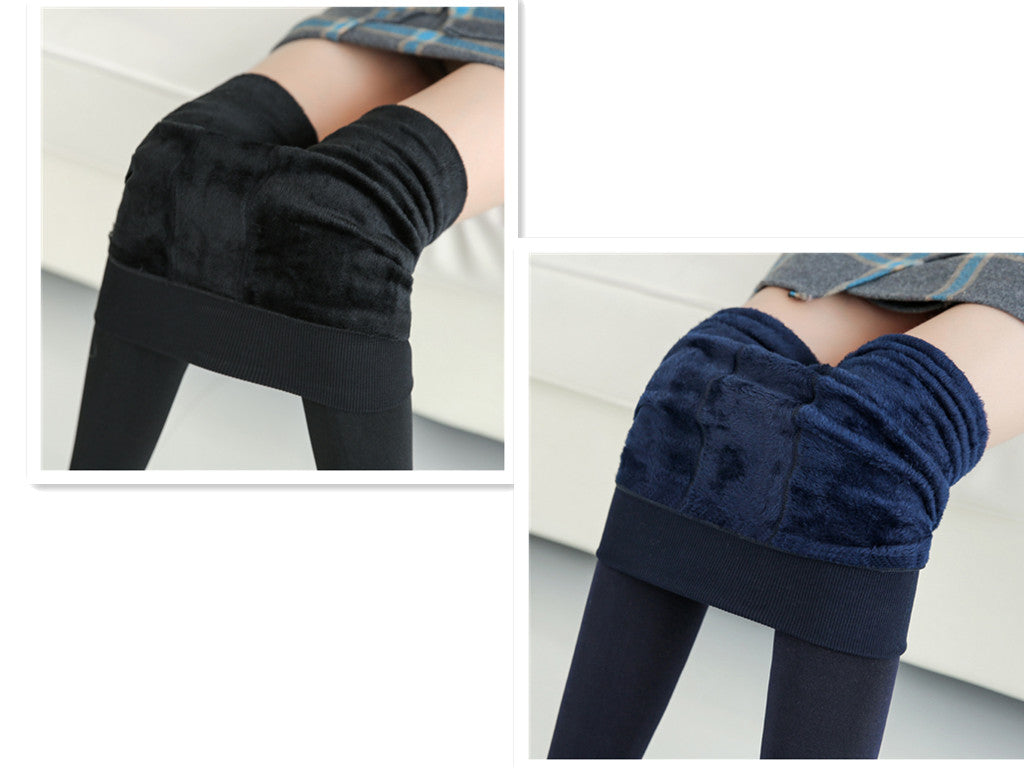 Moderigtige Varme Pelsleggings Vinter Ben Holder Varm