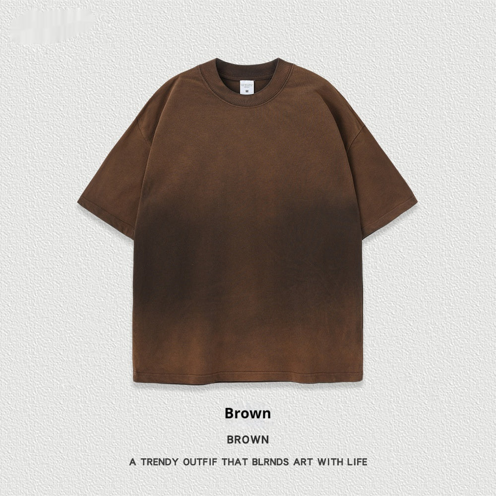 Retro Washed Short Sleeve Round Neck T-shirt