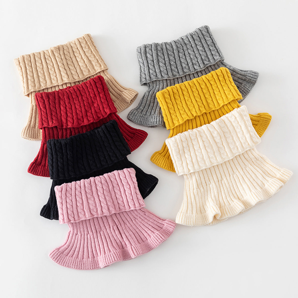 Polyester Geometric Solid-color Neck Scarf