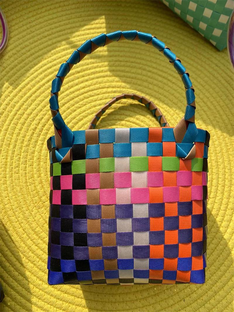 Women's Fashion Diagonal Basket Woven Bag