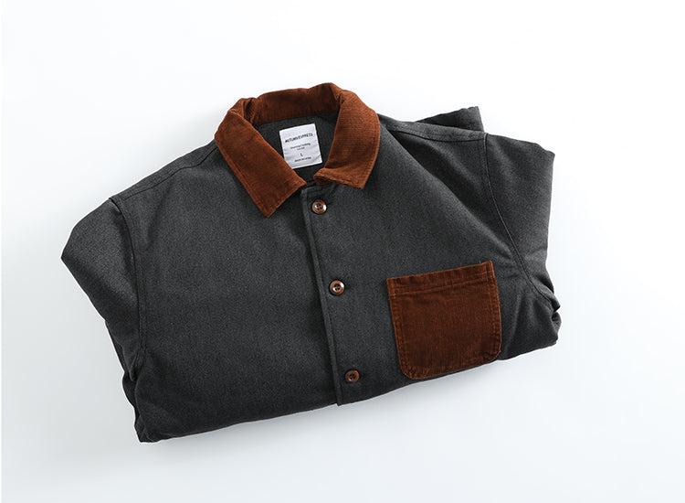 Retro Style Workwear Cotton Corduroy Jacket Coat