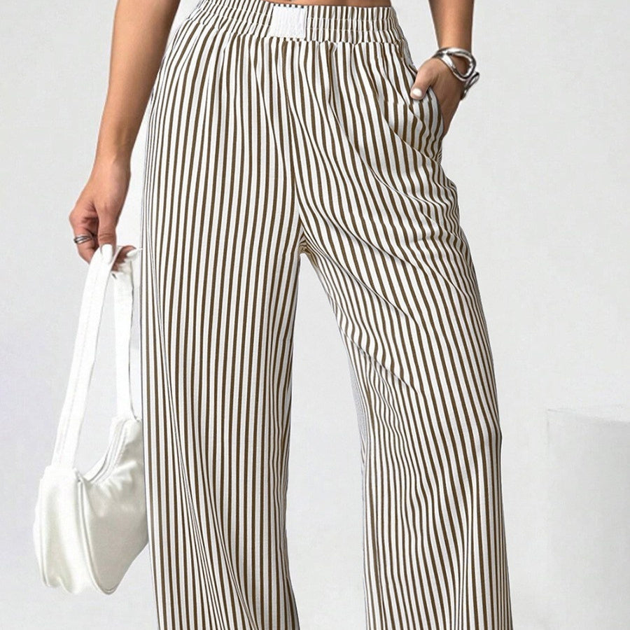 Drapey Trousers For Womenversatile Striped Casual Pants Perfect For The Office