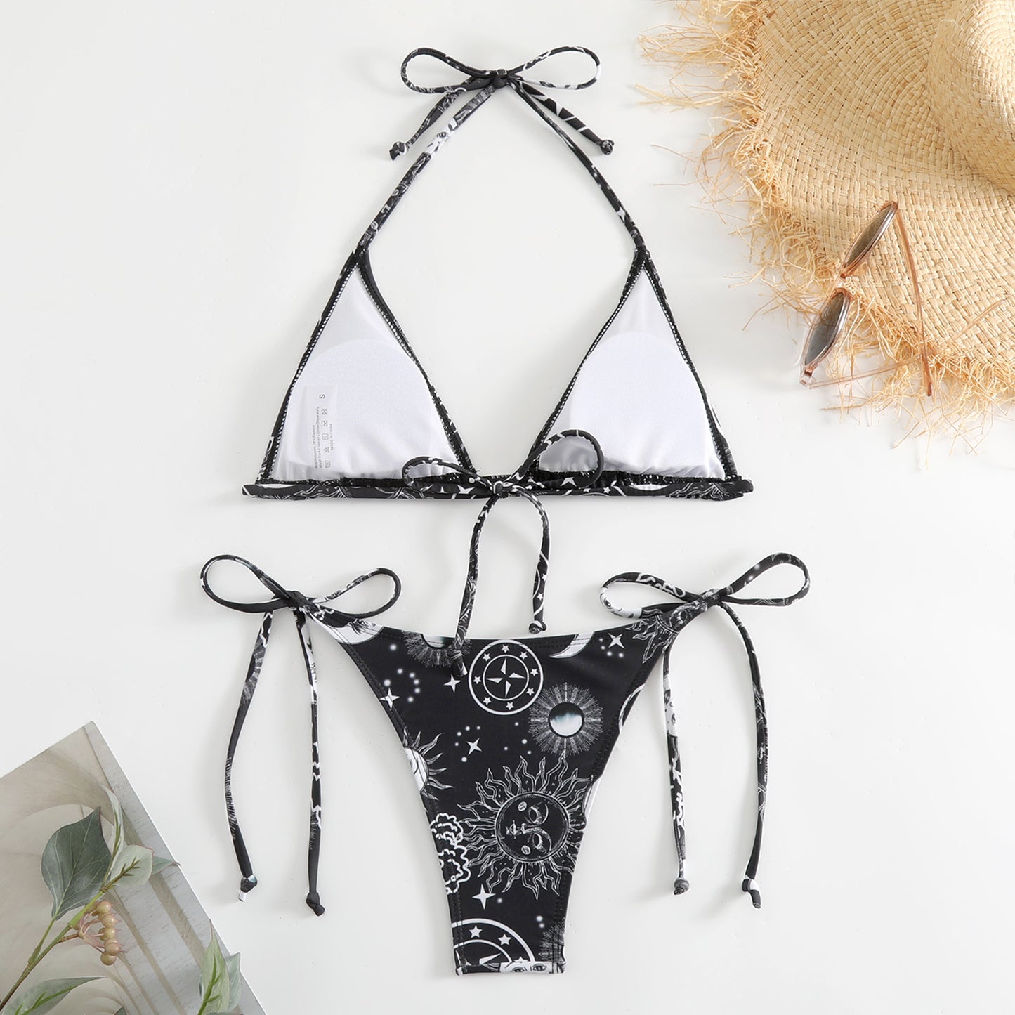 Bikini Swimsuit Printed Lace-up Swimming Suit Women's Printing