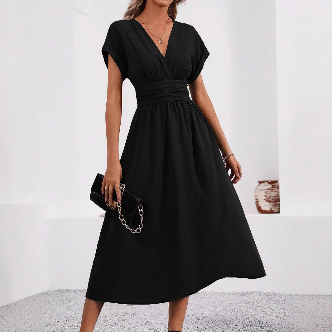Elegant Solid-color Long Womens Dress