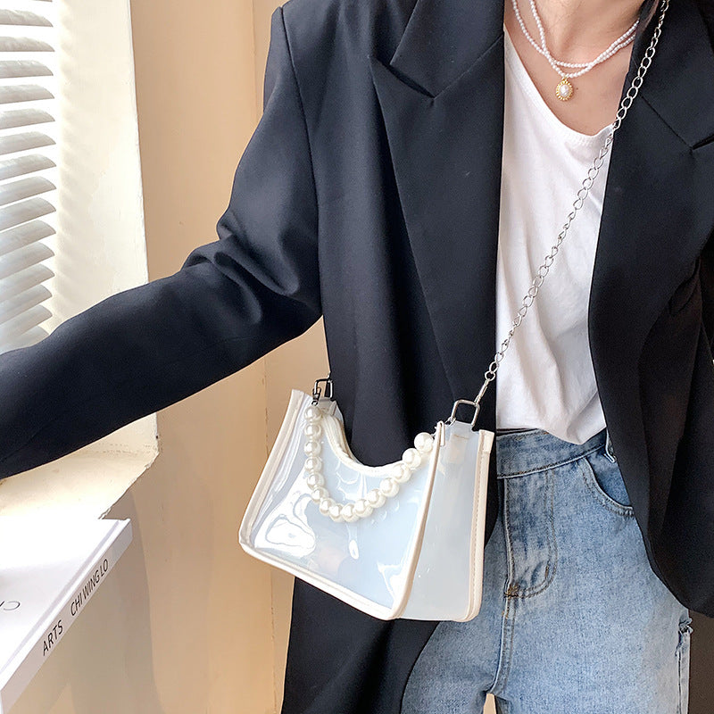 Trendy Transparent Jelly Bag Women's Handbag Chain