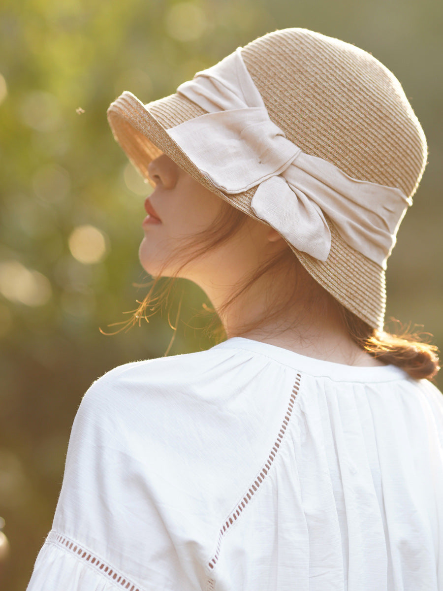 Women's Japanese Style Simple Shade Straw Hat