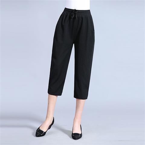 Loose Straight-leg Mother's Floral Pants