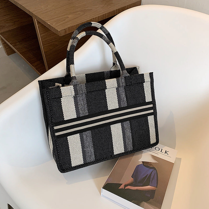 New Fashion Plaid Large Capacity Canvas Tote Bag