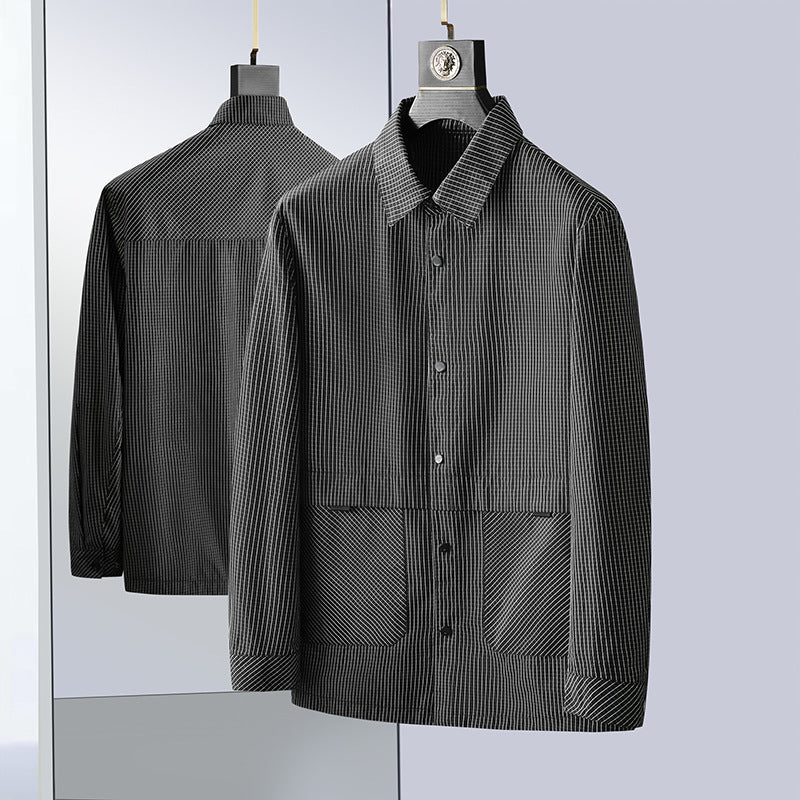 Plus Size Men's Clothing Loose Stand Collar Coat