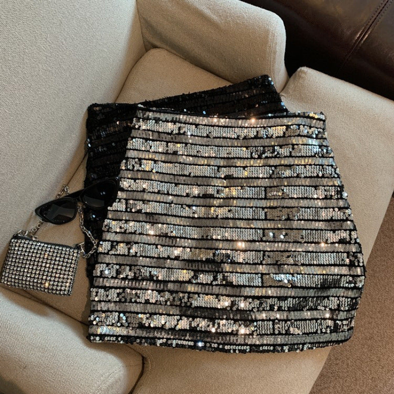 New Womens Chic Sequin Bodycon Skirt
