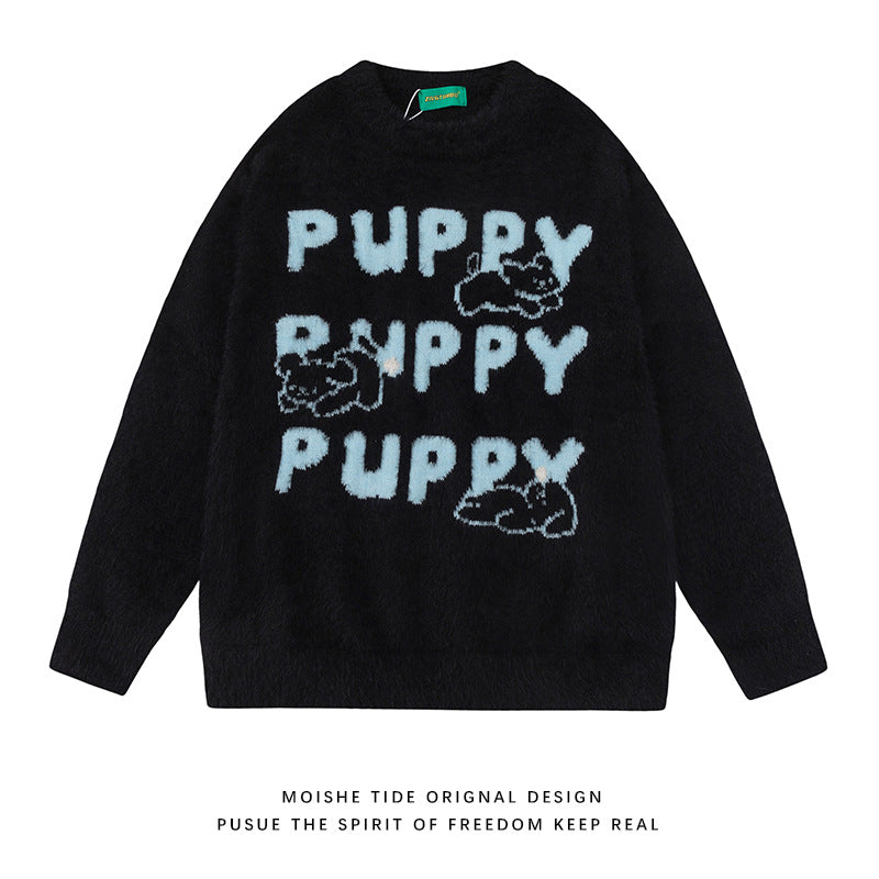 Cartoon Rabbit Soft Glutinous Mink Sweater Men And Women Loose Fashion