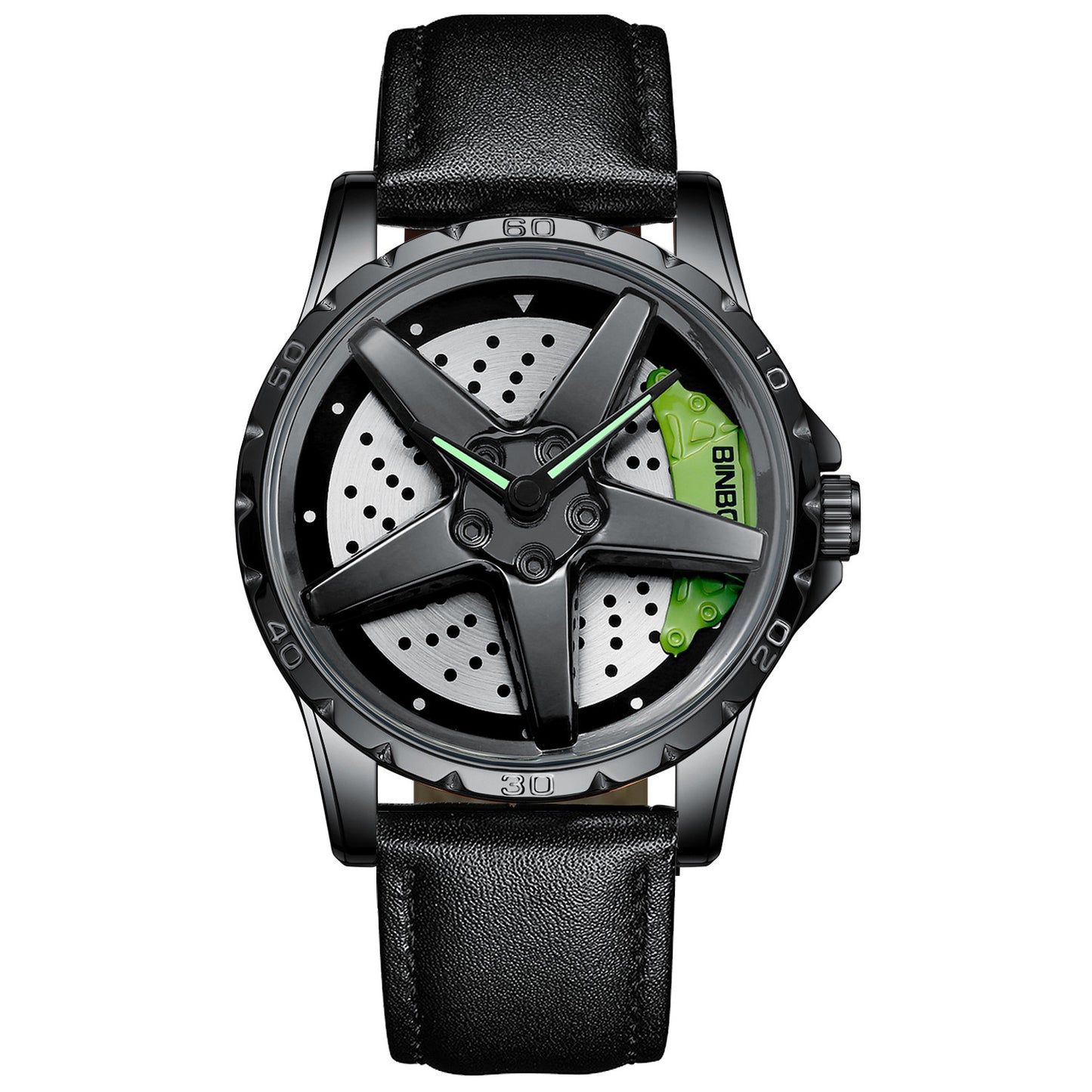 Motorcycle Engine Brake Caliper Watch For Men, Car Wheel Hub Dial