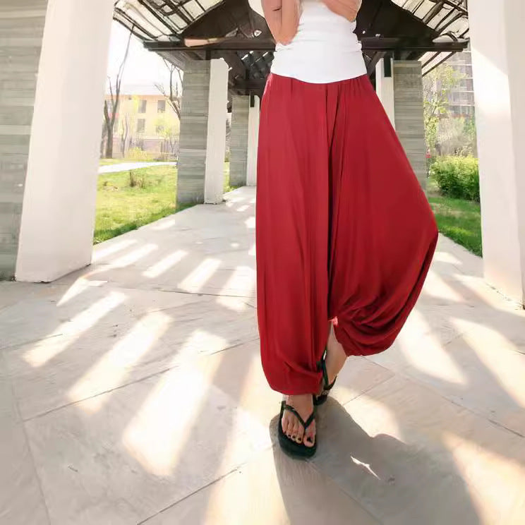 Ethnic Style Casual Yoga Dance Lantern Flying Squirrel Modal Wide Leg Pants