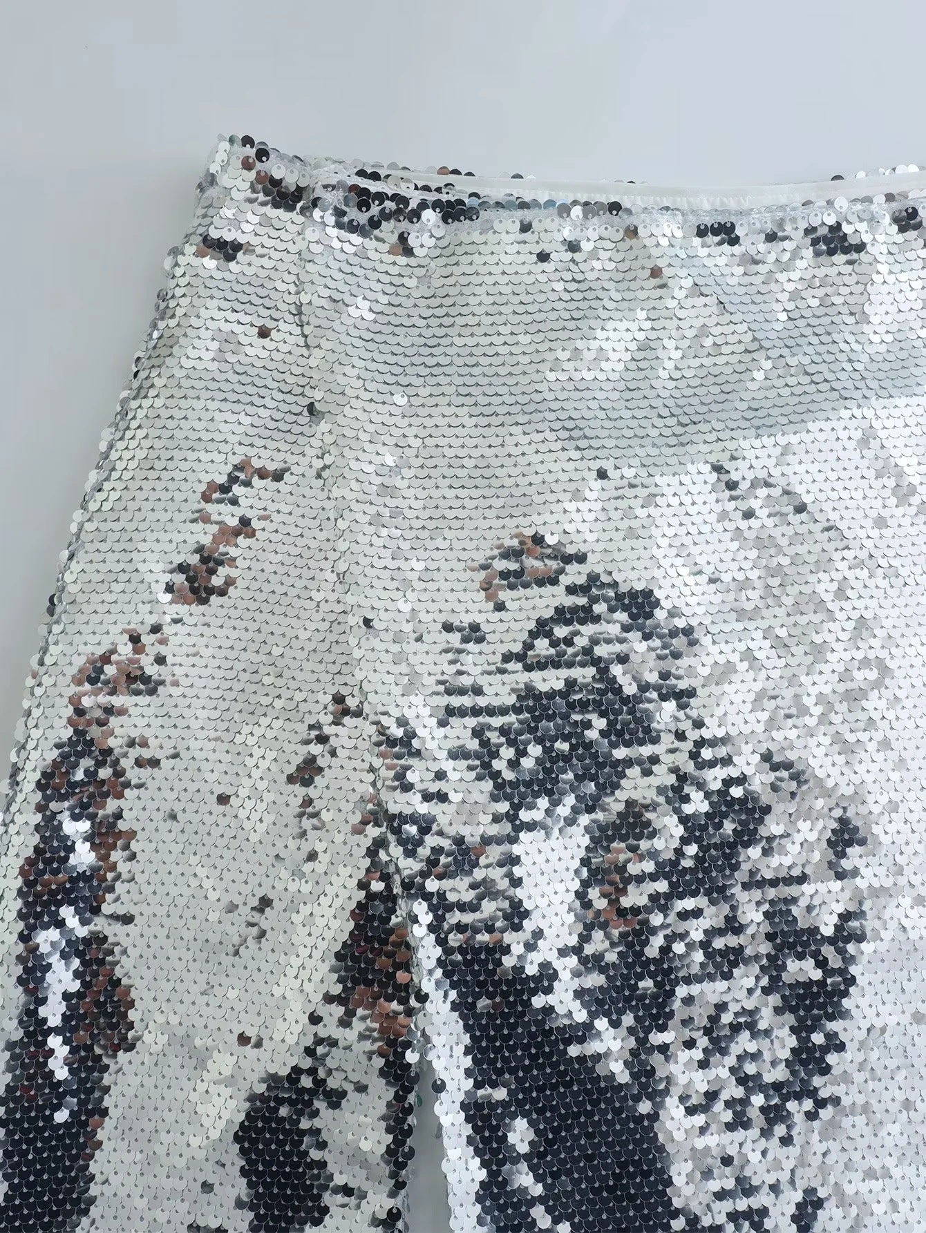 New Women's Fashion Silver Sequin Skirt