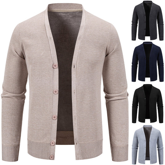Solid Color Warm Simple Versatile Knit Sweater
