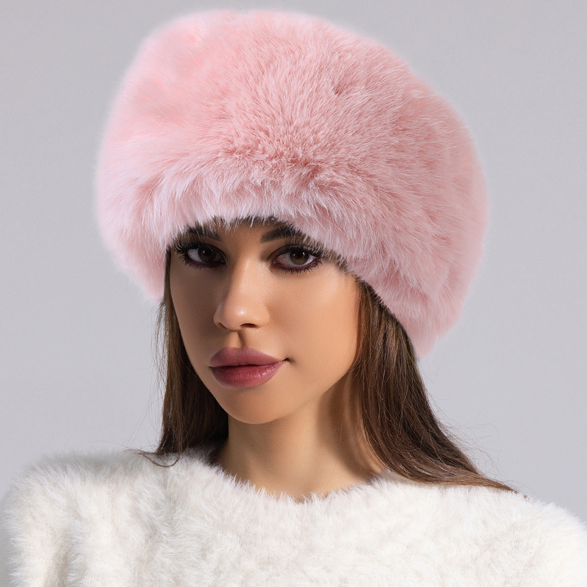 Fur Ball Woolen Cap Autumn And Winter Imitation Fur Thickened Hat
