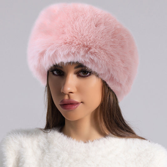Fur Ball Woolen Cap Autumn And Winter Imitation Fur Thickened Hat