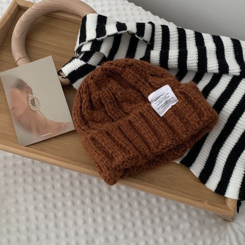 Women's Versatile Solid Color Loose Woolen Hat