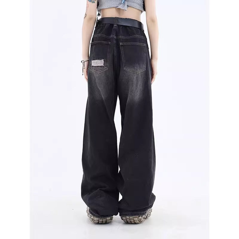 Dame American High Street Niche Design Ripped Jeans