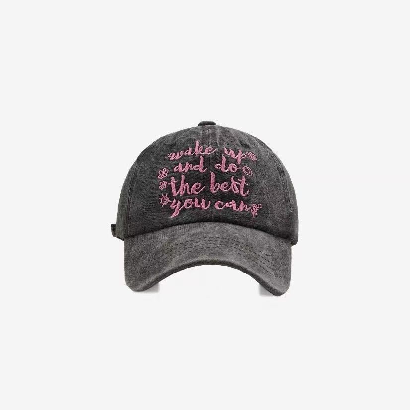 Face-looking Small Letters Soft Top Washed Sun-proof Baseball Cap For Men