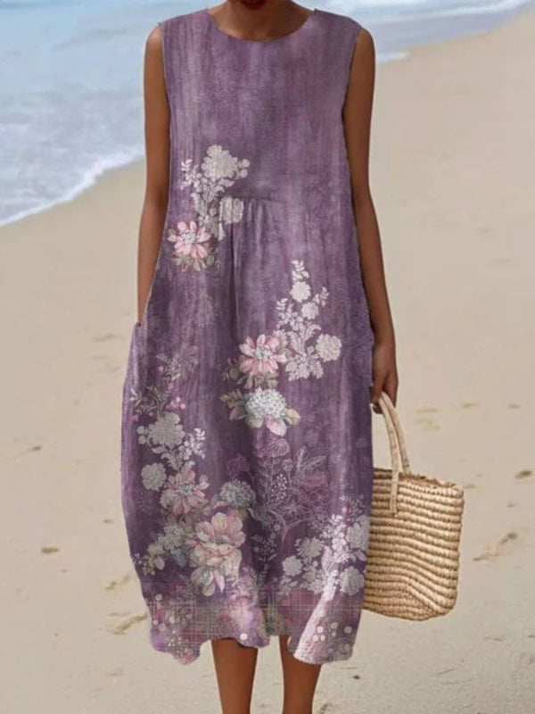 Sleeveless Casual Printed Elegant Dress